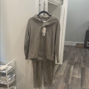 Women's Tan Hoodie and Pants Set